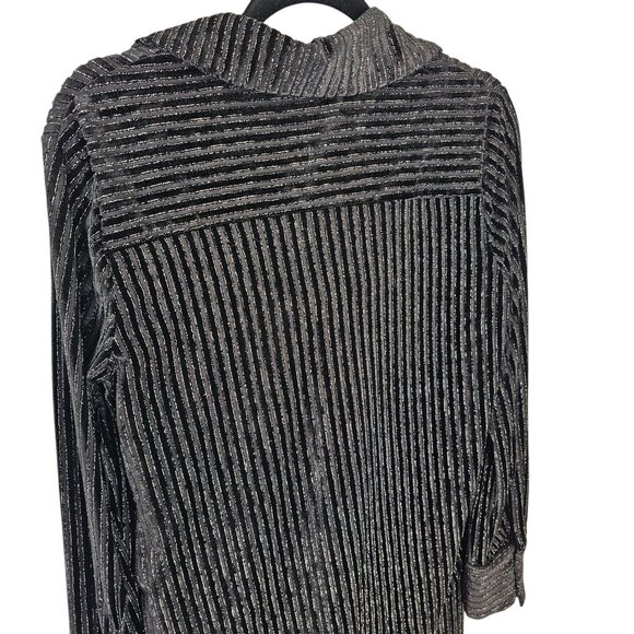 House of Harlow 1960 Velvet Metallic Striped Top and Bottom Set Sz M - Picture 7 of 11